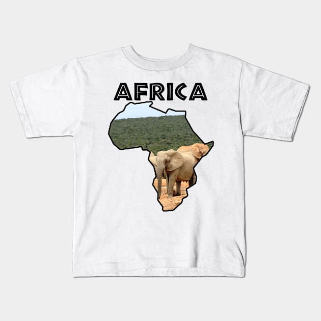 African Wildlife Continent Elephant Herd Kids T-Shirt by PathblazerStudios